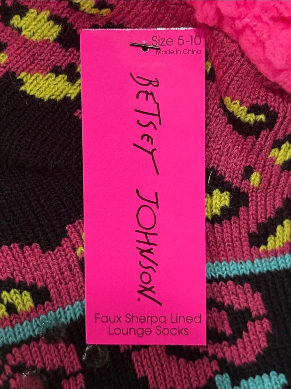 Betsey Johnson Faux Sherpa Lined Lounge Socks - NWT